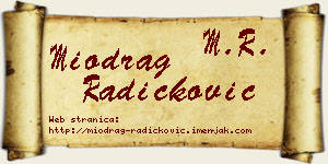 Miodrag Radičković vizit kartica